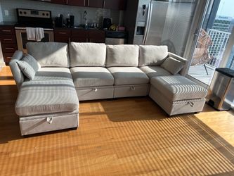 6 Piece Beige Couch