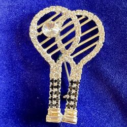 Tennis Rackets Shiny Pin