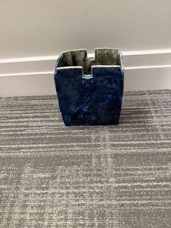Blue Ceramic Square Planter
