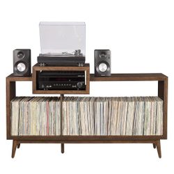 Crosley MCM Nashville Mid Century Modern Record Stand Console 