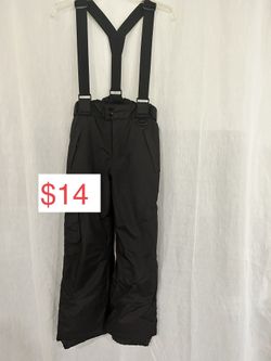Sports Essentials Snow Ski Pants Kids Youth Size 14 Unisex Black Suspender Velcro