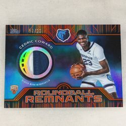 2025-26 Cedric Coward Topps Basketball Roundball Remnants Orange Patch Rookie 14/25