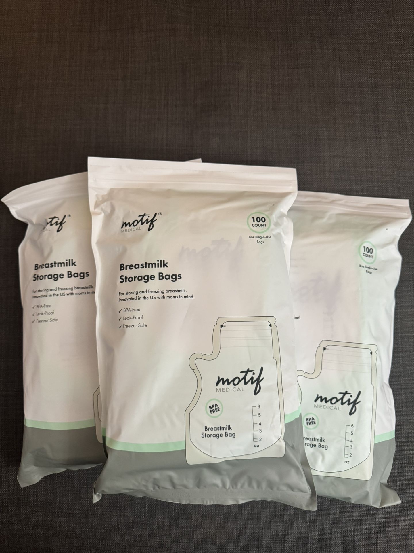 Motif Breast milk Storage Bags 300 Counts, Sealed.