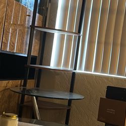 Shelf and glass table 