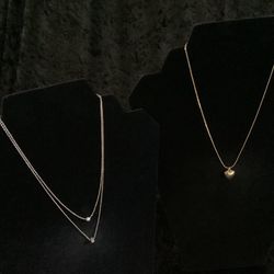 2 Fashion Necklaces With Pendants - Approximately 15-16”