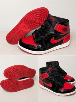 Nike Air Jordan 1 High Black Red Patent Leather Size 10 – No Box