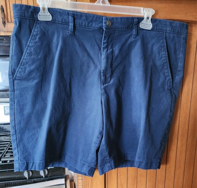 MENS SIZE 40 MEMBERS MARK FLAT FRONT SHORTS BLUE