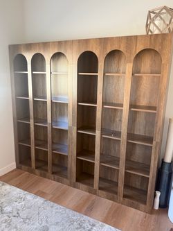 Wooden book shelves