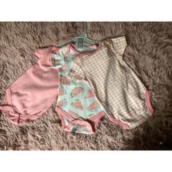 Le Top Bebe 3 Pack Bodysuits Girls 3-6 M New