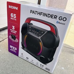 ION Pathfinder Go 65W Portable Bluetooth Speaker - Water-Resistant | LED Lights | Party Speaker