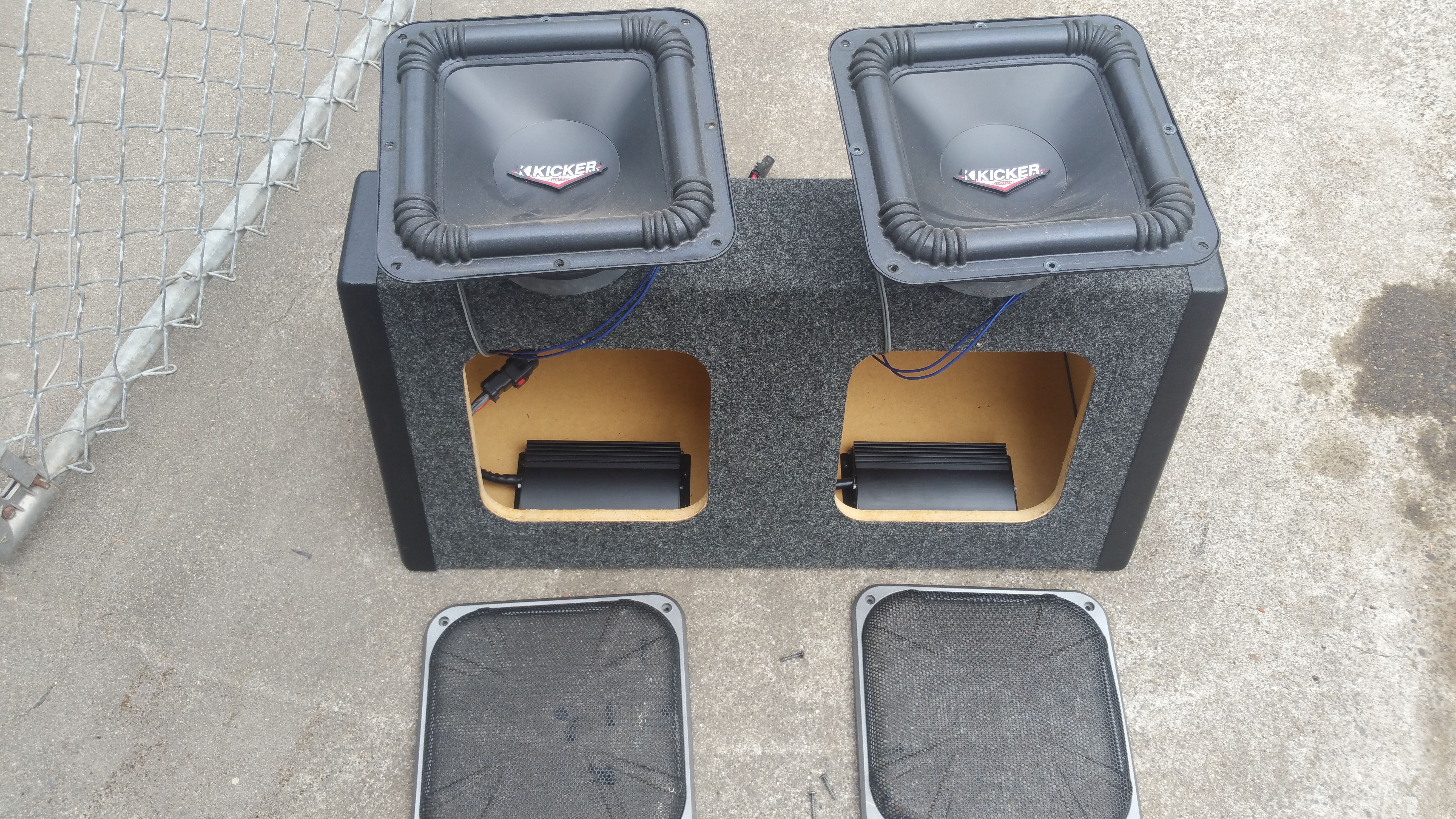 2 10" kicker solobarics and amps, mopar upgrade