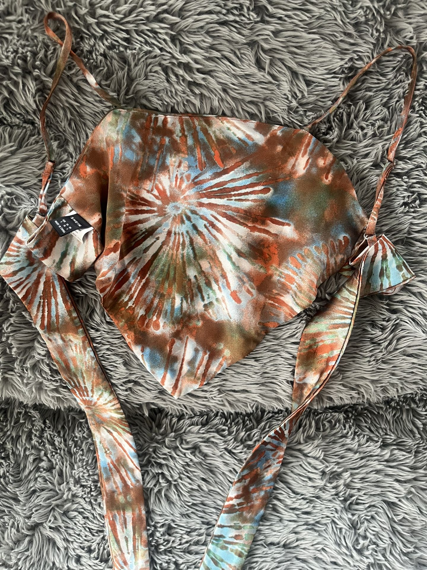 Tie-Dye String Crop Top Shirt