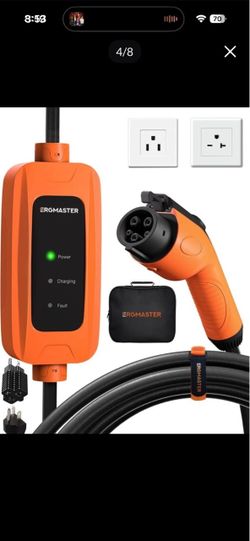 ERGMASTER Level 2 EV Charger SAE J1772 16 AMP 110V 25 ft Cord NEMA 6-20 Plug just the cable like in picture