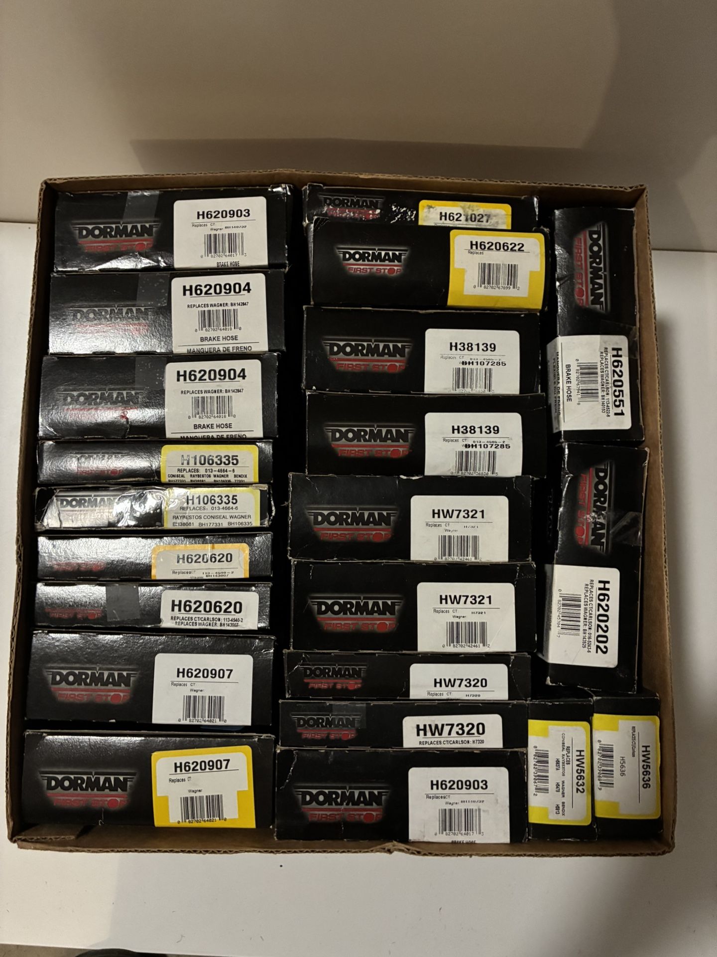 Lot of 22 New Dorman Brake Hoses & Hardware – Mixed Part Numbers – Bulk Auto Parts
