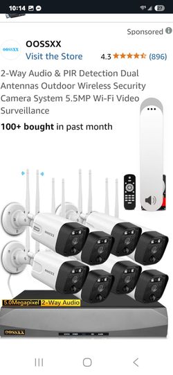 OOSSXX 8-Camera Wireless Security Camera System