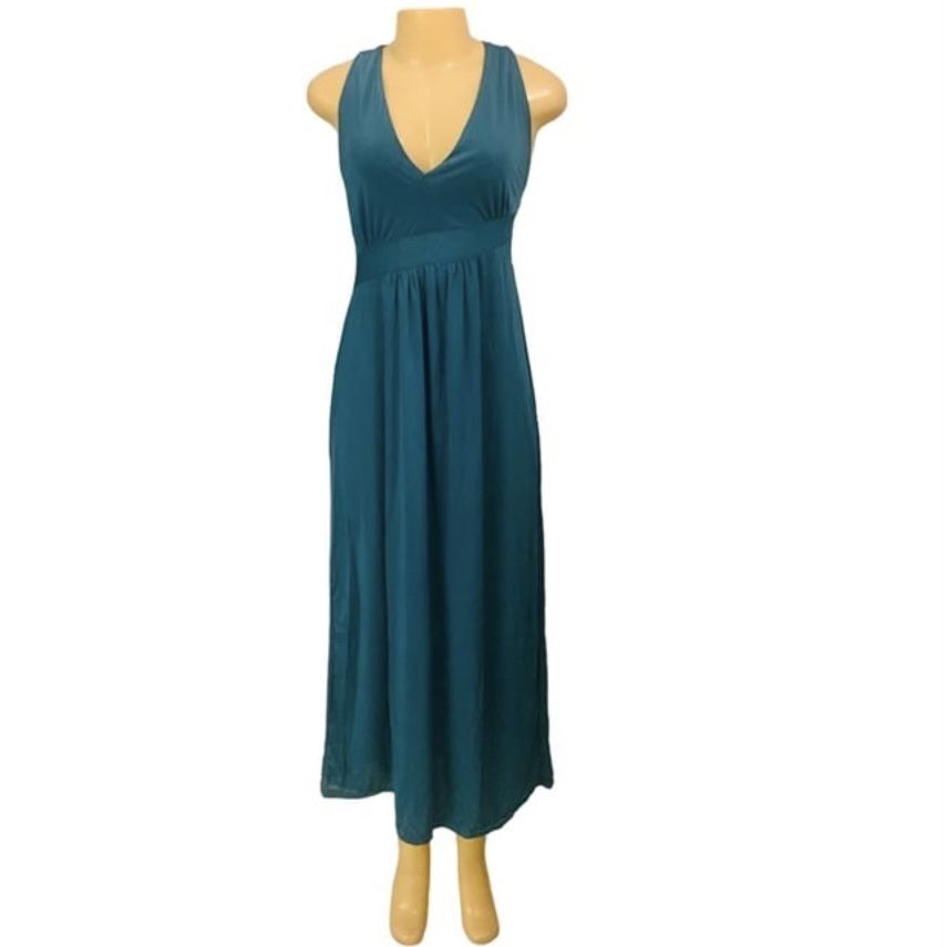 Women Maxi Dress Sz L Blue