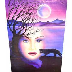 Vintage Rare 1987 Gail Gastfield Art Poster 22 x 34 Moon Shadow PC0293