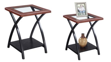 Glass Top with Metal Frame Brand New End Table