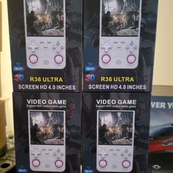 R36ULTRA 4inch Inch Screen Retro Handheld Game Console Wifi Support Online Gaming RGB Light-Up R