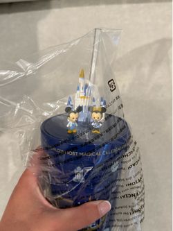 Disney World 50th Anniversary Castle Tumbler with Mickey and Minnie Mouse