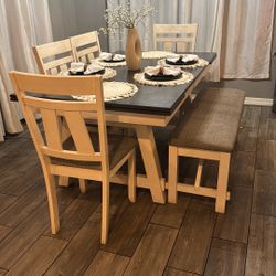 Kitchen Table 4 Chairs And Bench 