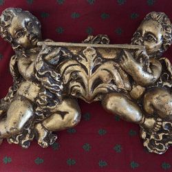 Antique Giltgold Plaster Shelf/Display Cherubs