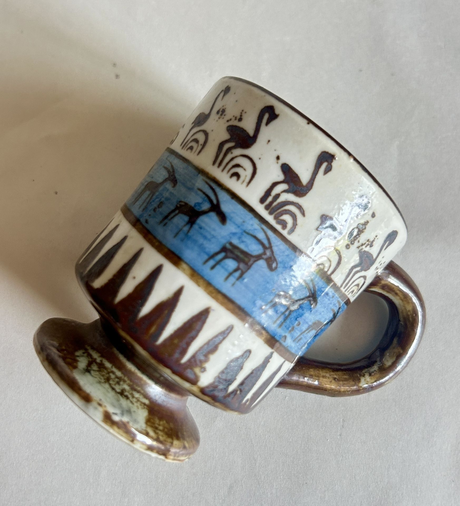 Vintage 8-oz Stoneware Pedestal Mug