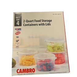 Cambro 2 Quart Translucent Round Clear Storage Containers With