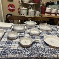 Corning Ware Blue Cornflower Cookware Set 17 Piece 