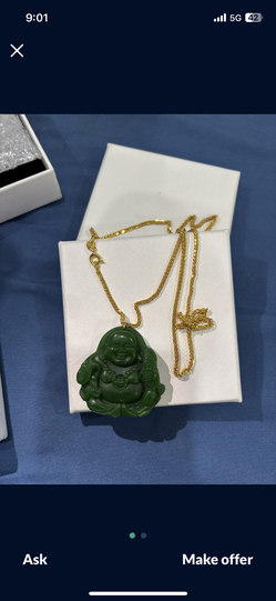 925 Buddha Jade Charm