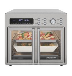 New Chefman 26-Quarts French Door 10-in-1 Toaster Oven Air Fryer - Stainless Steel