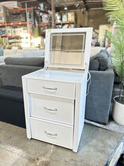 White Vanity Set with LED Mirror and Storage Drawers – Sale!
