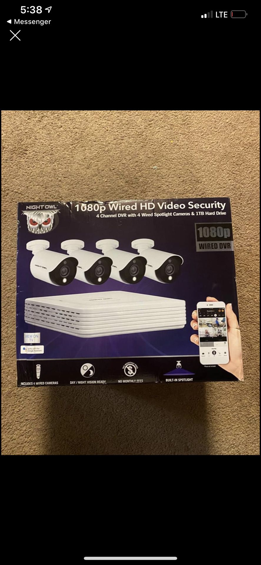 Night owl 1080p wired HD video security.