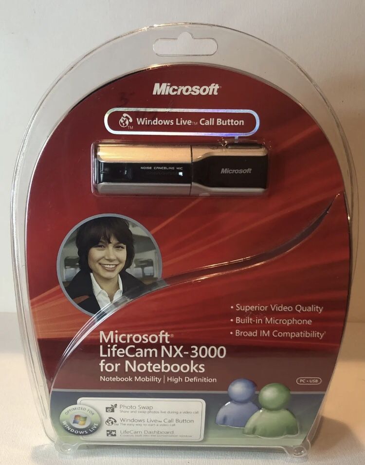 Microsoft LifeCam NX-3000 USB webcam w/ noise cancelling mic - NEW