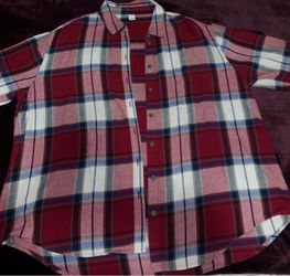 Old Navy Plaid Flannel Short Sleeve Shirt (Size: L) 👉$4 Firm!👈