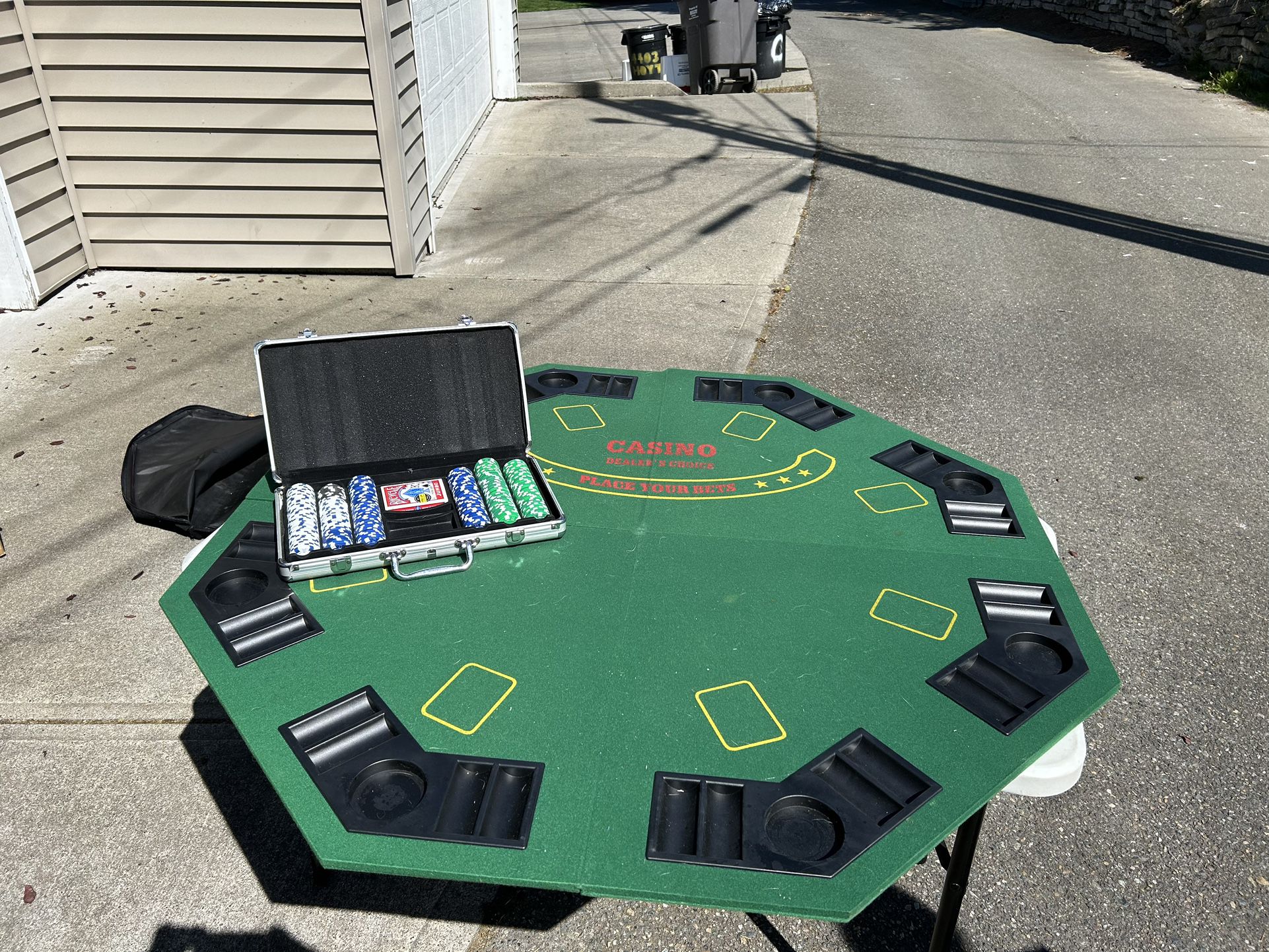 Poker Table Top With chips