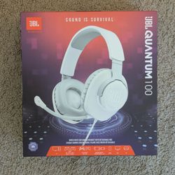 JBL Quantum 100 White Gaming Headset – Brand New