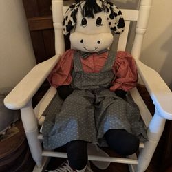 Ceramic Chickens And Roosters And Cow Dolls