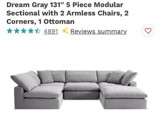 Dream grey 5 piece Sectional couch
