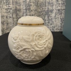 Vintage Lenox Ivory Porcelain Lid, Rose Ginger Jar
