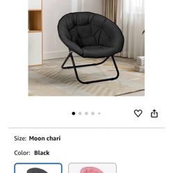 Oversized Moon Chair Seat Stool Home Living Room Black Saucer Soft Folding Sofa