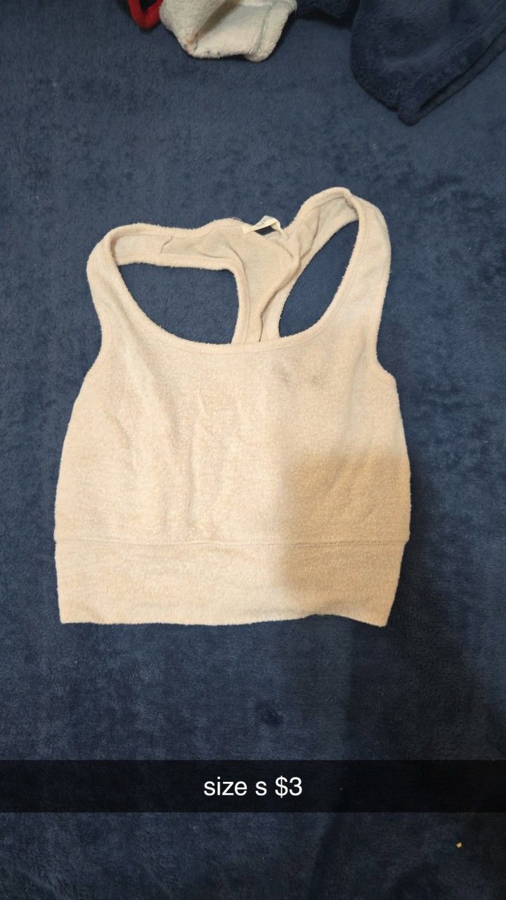peachy cropped tank top