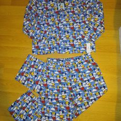 New Size Medium Disney Mickey Minnie Pj Set