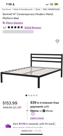 Queen Metal Platform And Headboard