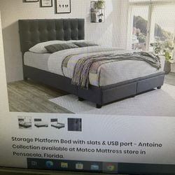 Queen Platform Bed - Brand New 