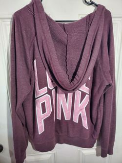 Victoria's secret pink 2013 burgundy scoop neck hoodie size large