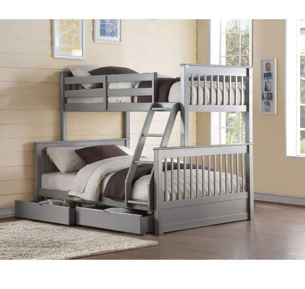 Twin/Full Bunk Bed w/2 Drawers - 37755 - Gray W0ZF9