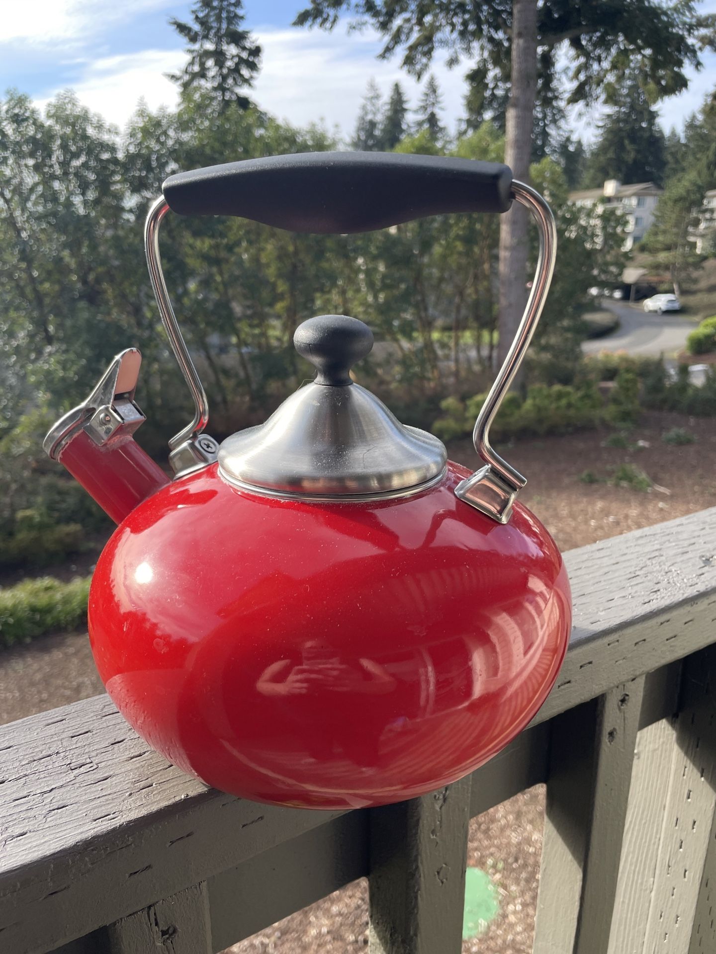 Chantal Red Enamel Tea Kettle Pot