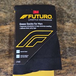 Futuro Firm Compression Dress Socks for Men, Black L