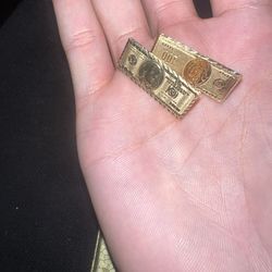 Gold 10k hundred dollar bill earrings